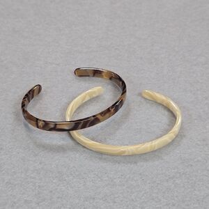 Plunder Design Cuff Bracelet Womens OS Multi Tortoise Shell Resin Marbled